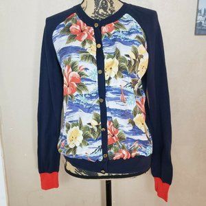 Floral Print Navy Sweater